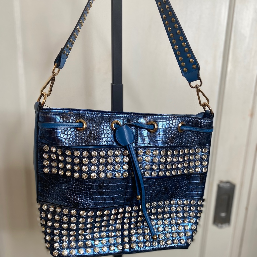 Faux Croc  Bling Fashion Bag